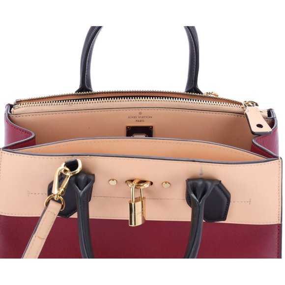 Louis Vuitton City Steamer PM Beige Bordeaux Colorblock Small Satchel Handbag - Picture 13 of 17